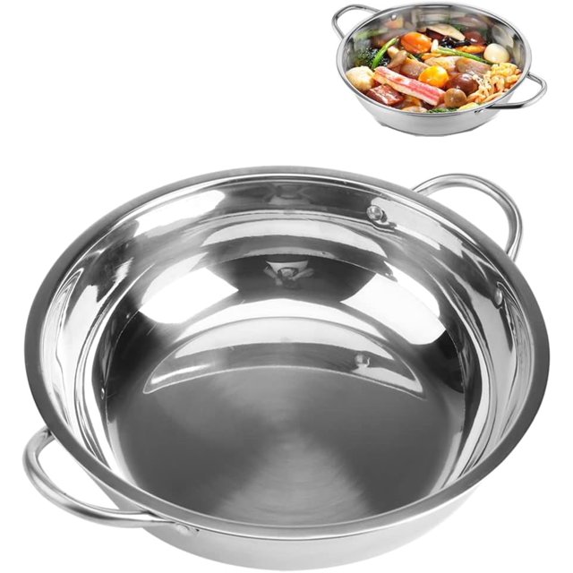Hot Pot Cooker,12Inch Kitchen Casserole Soup Cooking Tool,Stainless