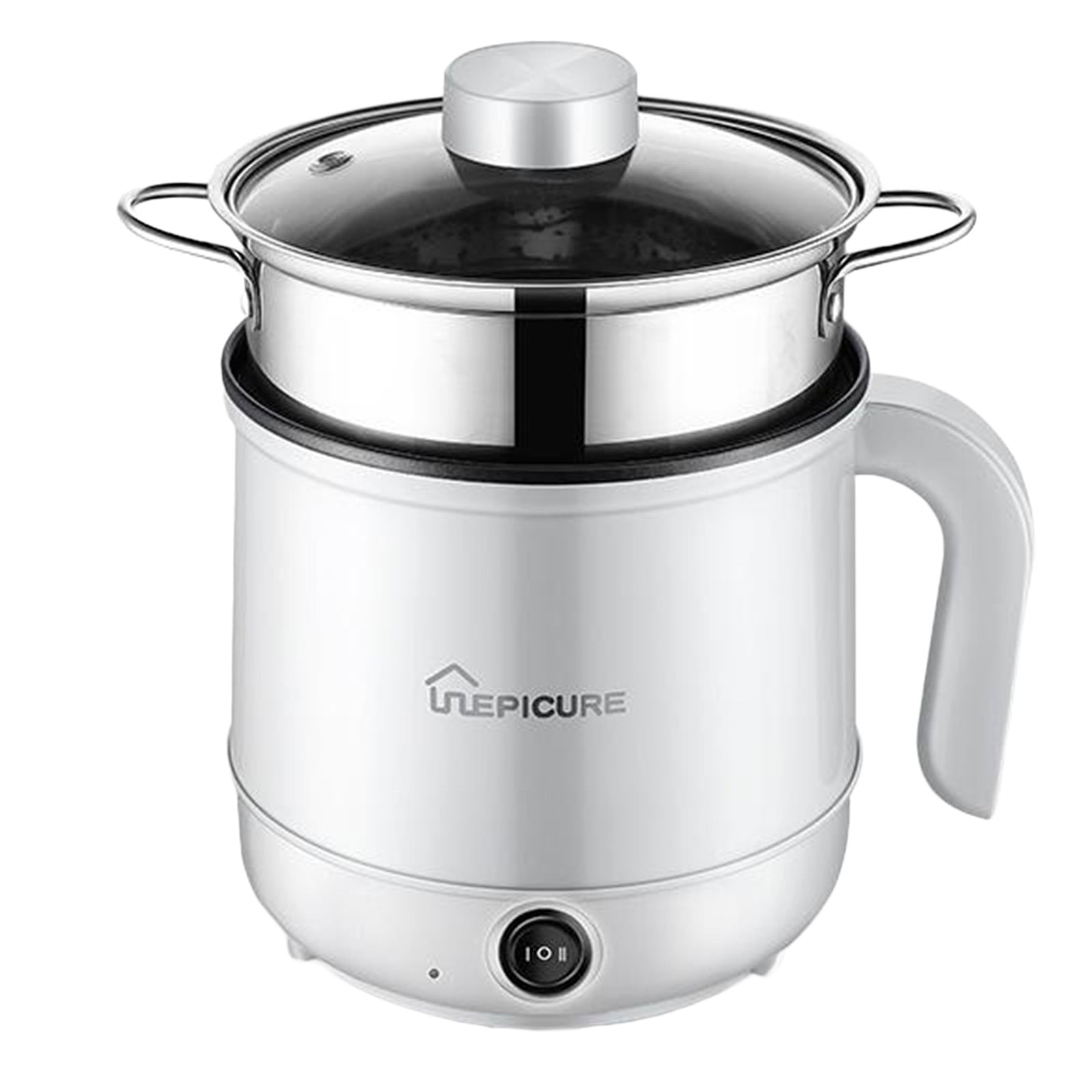 Hot Pot Electric, 1.7 Liter Electric Wok with Steam Compartment, 2