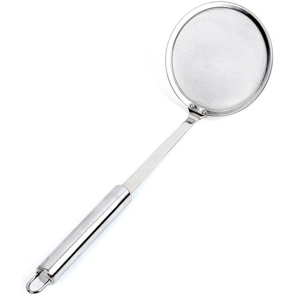Hot Pot Fat Skimmer Spoon - Stainless Steel Fine Mesh Strainer for Skimming Grease and Foam