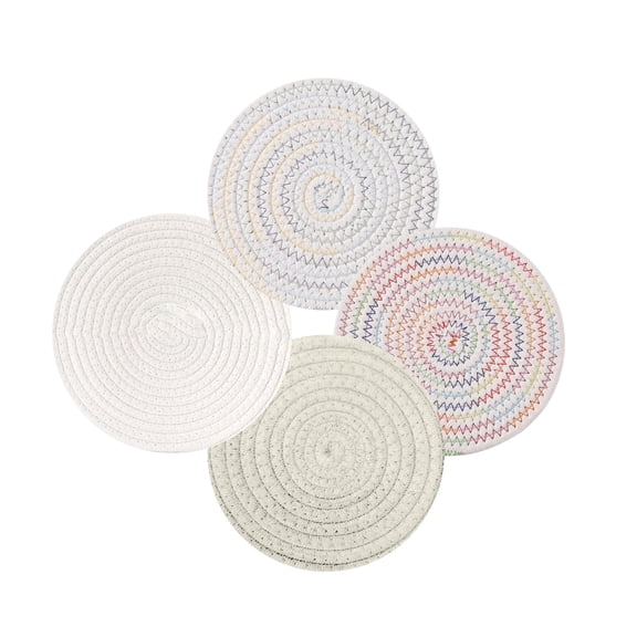 Hot Pot Holders Set, 7 Inch Potholders Stylish Coasters, Hot Pads, Hot Mats,Spoon Rest For Cooking and Baking, 4 Pack, Muti