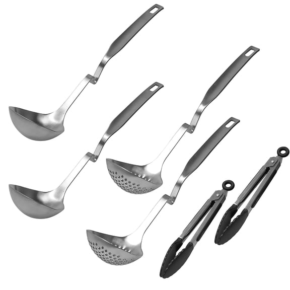 Hot Pot Ladle and Strainer Set - Shabu Shabu Utensils, Hotpot Accessories Kit, Stainless Steel Scoops and Spoons for Hot Pot (Set of 2) Y101