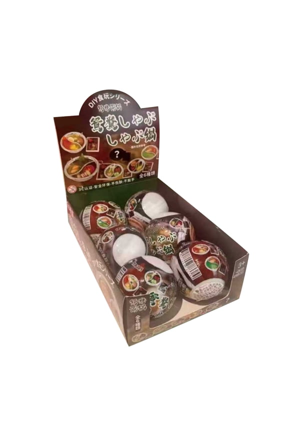 Hot Pot Theme DIY Food Toy Box Set Full 6 Styles including Keychain Accessories and Miniature Components for Creative DIY Hobbyists Handcrafted Food Models