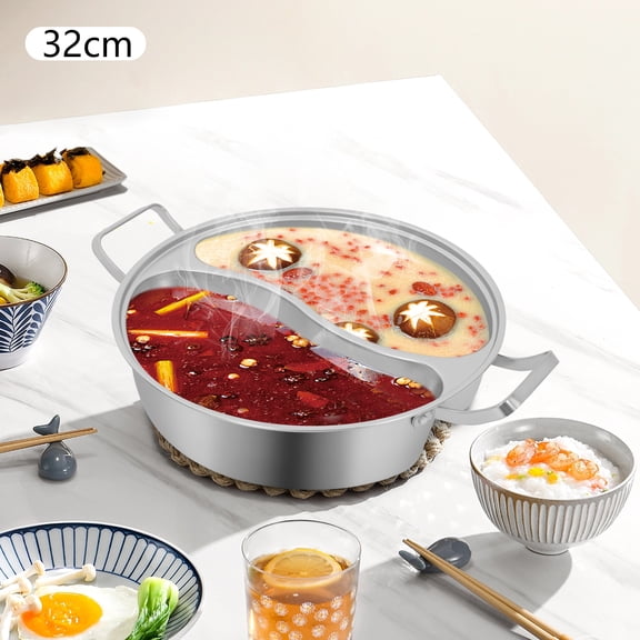 Hot Pot with Clear Lid, Double-flavor Hot Pot, Hot Pot with Divider