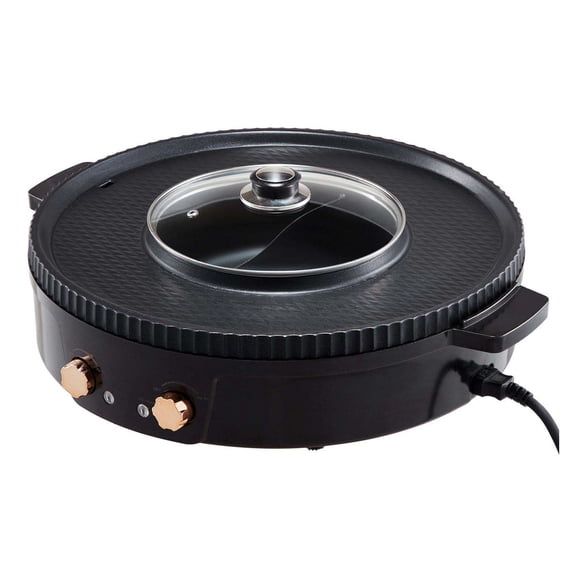 Hot Pot with Grill 1800W 2-in-1 Electric Hot Pot Grill for 2-8 People, 2.5L Non-Stick Grill & Hot Pot Combo, Adjustable Temp Control