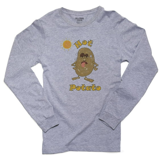 Hot Potato - Funny Sweating Under Hot Summer Sun Men's Long Sleeve Grey T-Shirt