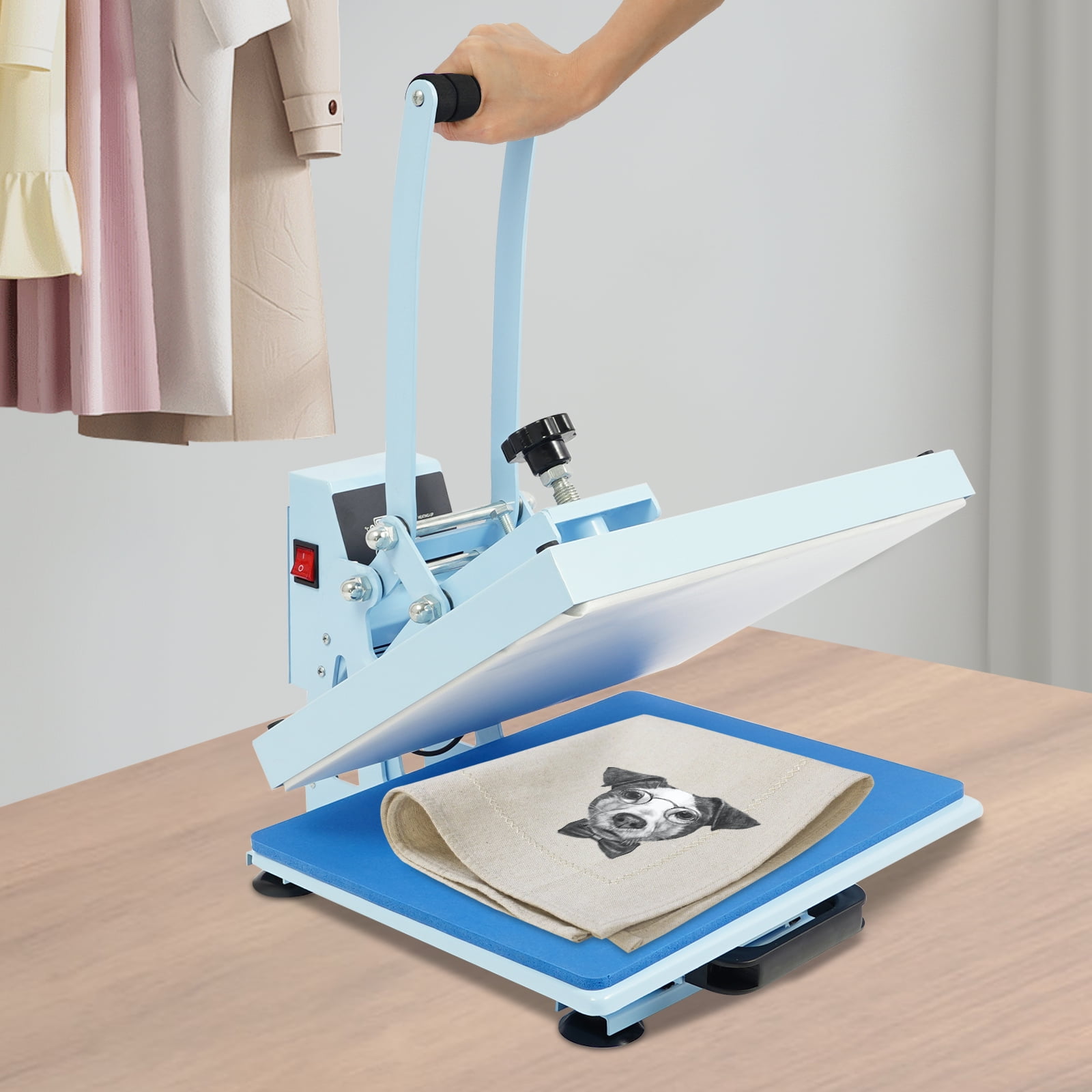 Hot Press Machine, Slide Out Heat Press Machine, Electric Hot Press Machine Blue