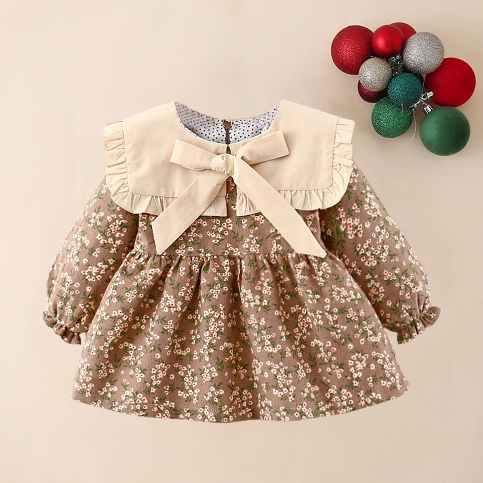 Hot Prices Ganfancp Dress for Baby Girl Tank Dresses Long Sleeve UNeck