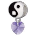 thumbnail image 1 of Hot Purple Crystal Heart - Yin Yang Charm Bead, 1 of 1