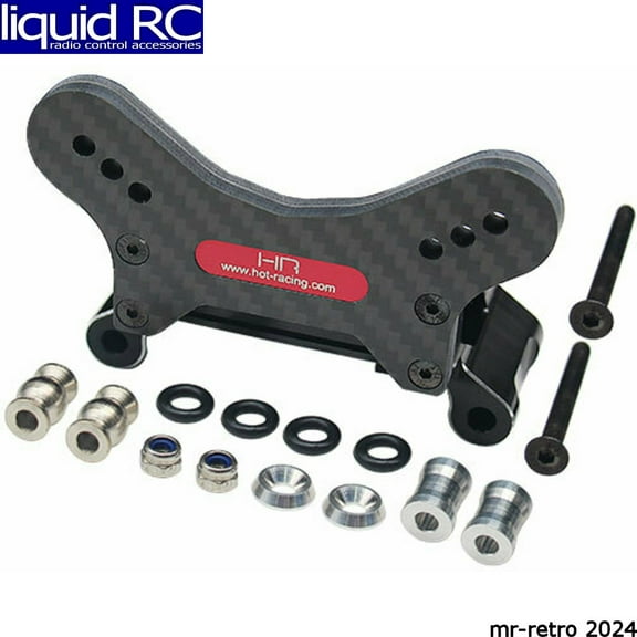 Hot Racing LSBR28M01 Aluminum & Cf Front Shock Tower & Arm Mount Losi Super Baja Rey