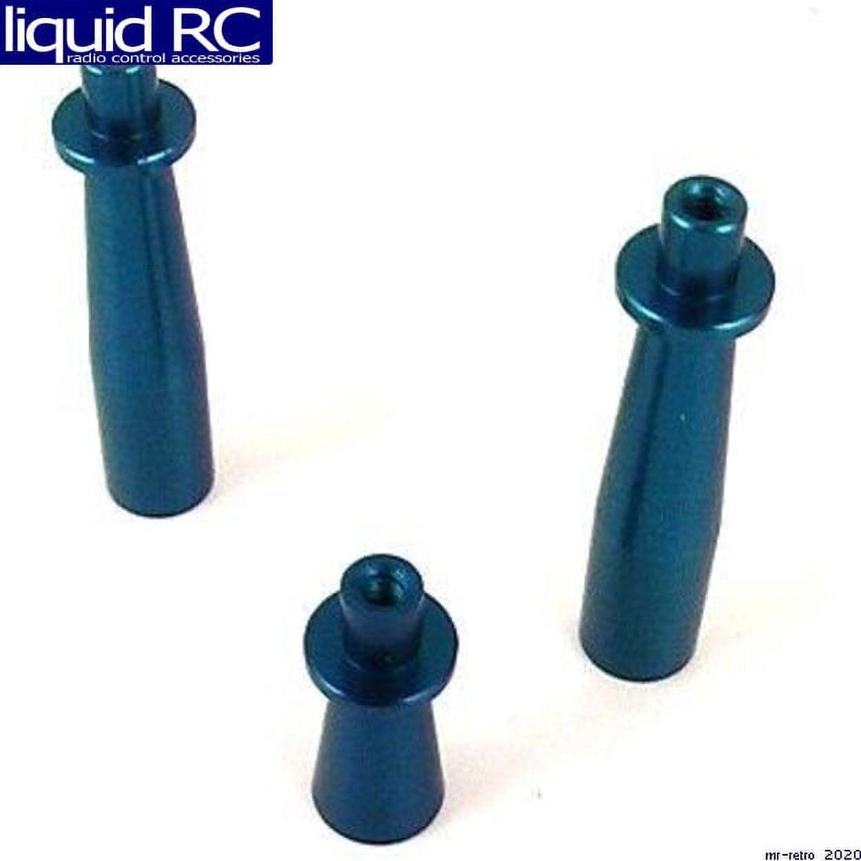 Hot Racing SH338NC06 Blue Aluminum Knurled Collar (2 Pcs) - 2mm ID, For RC Car Throttle/Brake Linkage