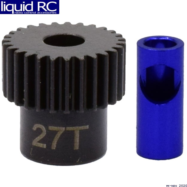 Hot Racing NSG816 16-Tooth 48P Steel Pinion Gear - 5mm Or 1/8" Shaft, Nitride Coated, Includes Set Screw