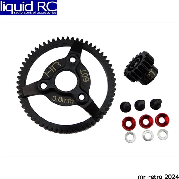 Hot Racing STE260 Steel Pinion and Spur Gear Set (18t/60t 32p)(Red) - TRA