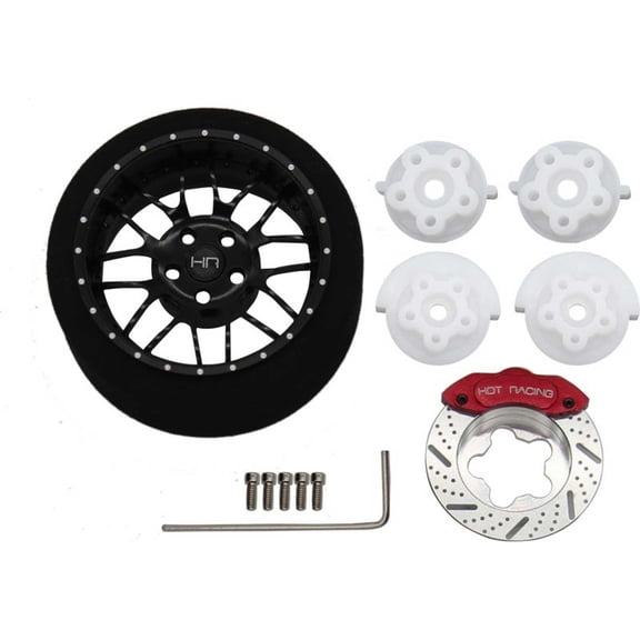 Hot Racing SW38601 Black 8 Double Spoke Aluminum Steering TX Wheels