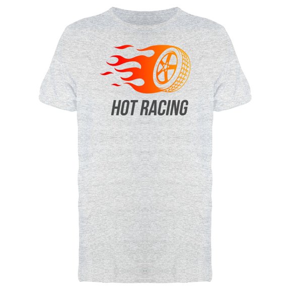 Hot Racing Wheel On Fire Tee Men's - Men T-Shirt, Medium