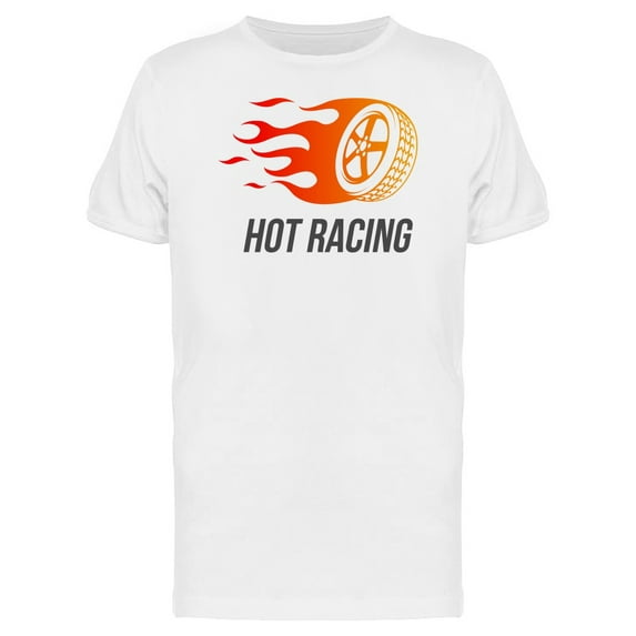 Hot Racing Wheel On Fire Tee Men's -Image by Shutterstock