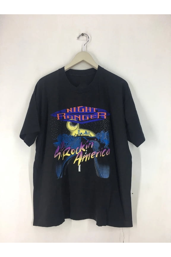 Hot Rare New Hot Night Ranger Tour Black Oneside Size S-4XL Shirt Adults