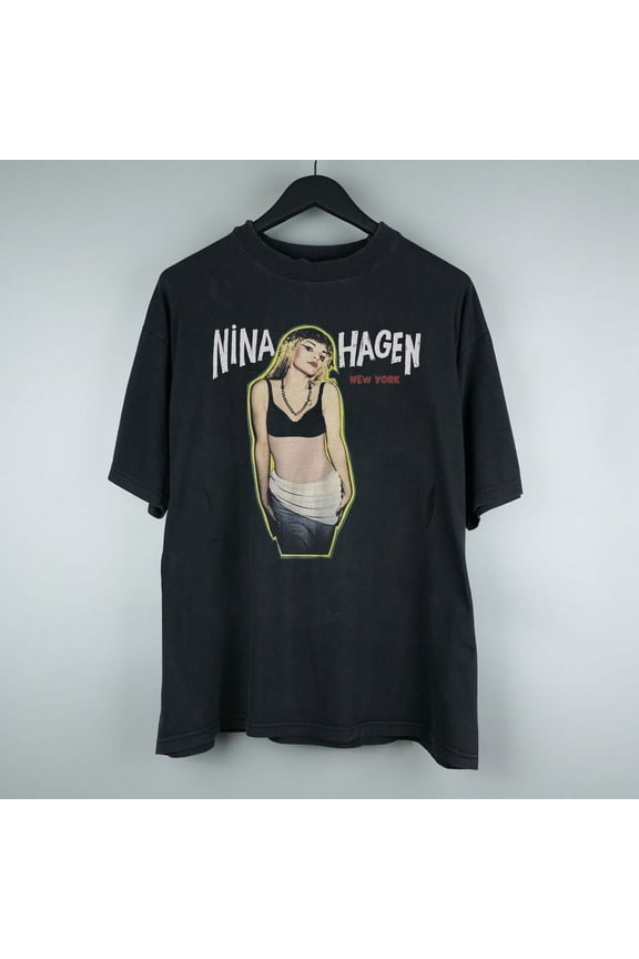 Hot Rare Vintage Nina Hagen Men T-shirt Black Unisex Tee All sizes S to 5Xl