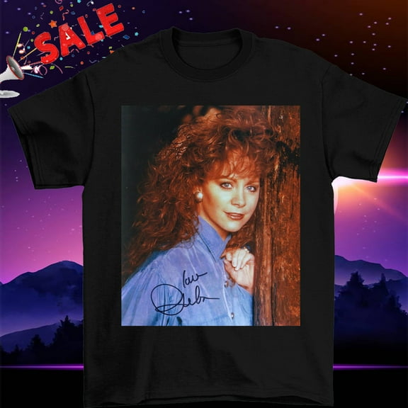 Hot Reba McEntire Signed Black T Shirt Size SM L 234XL