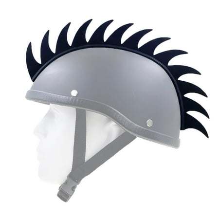 Hot Rides Punk Rubber Mohawk Warhawk Wig Accessory Stick On Helmet for Ski Skate Bike Biker Bicycle Scooter Motorcycle Helmet (Sharkfin - Black)