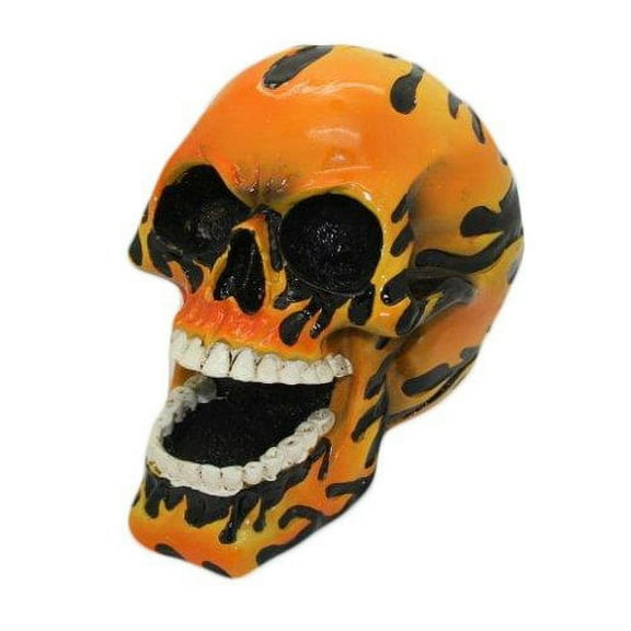Hot Rod Biker Hell Spawn Inferno Flame Skull Figurine Cool Collectible Sculpture Skeleton