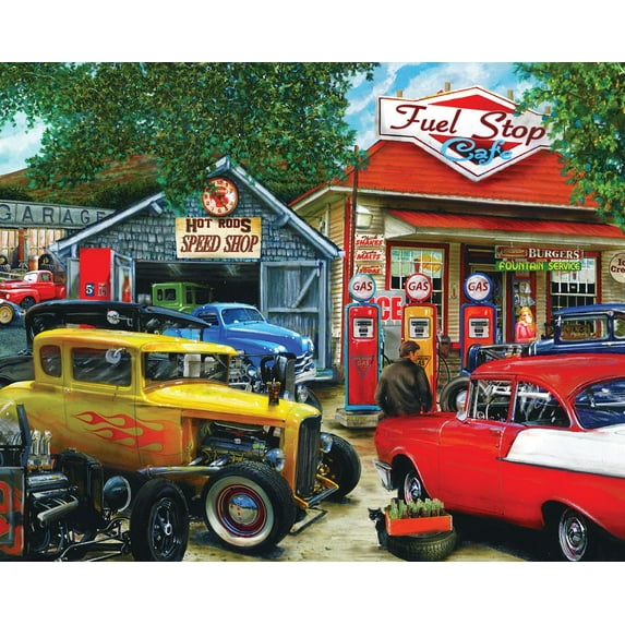 Springbok 1000 Piece Hot Rod Café Jigsaw Puzzle for Adults – Made in