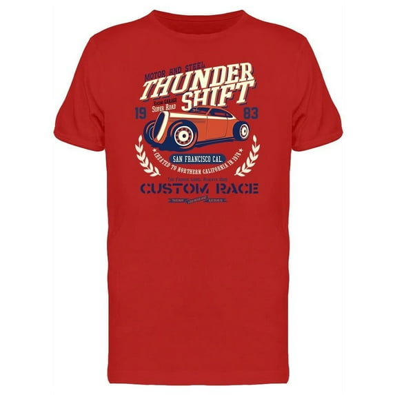 Hot Rod Car Print T-Shirt Men -Image by Shutterstock, Male XX-Large