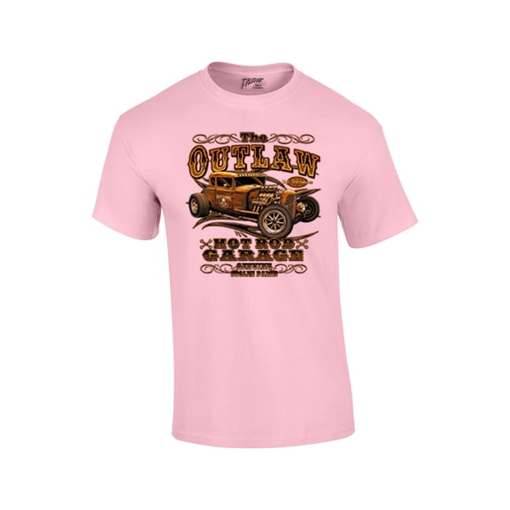 Hot Rod Classic Cars T-shirt The Outlaw Garage Genuine Stolen Parts Vintage Vehicles Tee Mechanic Car Enthusiast Racing -lightpink-6xl