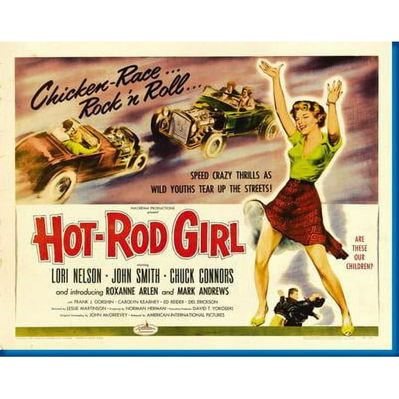 Hot Rod Girl Movie Poster 24Inx36In Art Poster 24x36 Multi-Color Square Adults Best Posters