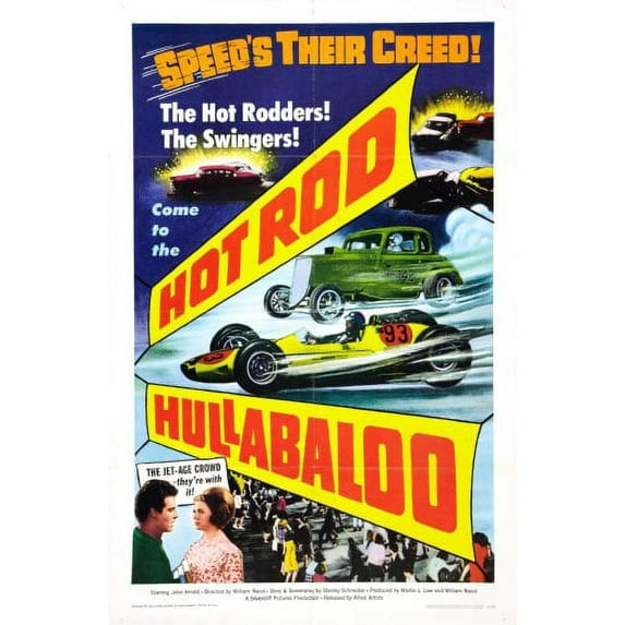 Hot Rod Hullabaloo Movie Poster 16in x 24in 16x24 Multi-Color Square Adults Western Graphic