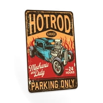 Hot Rod Parking Only, Classic Car, Signs for Garage, Man Cave Signs, Vintage Sign, 8x12 108122001014