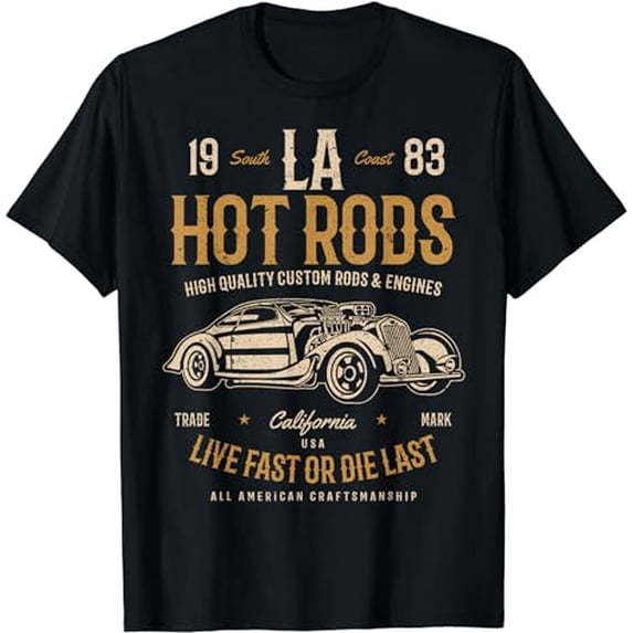 Hot Rod Shirt LA Custom Rods & Engines Classic Vintage