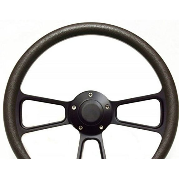Hot Rod Street Rod Rat Rod Truck Brown and Black Billet Steering Wheel & Horn