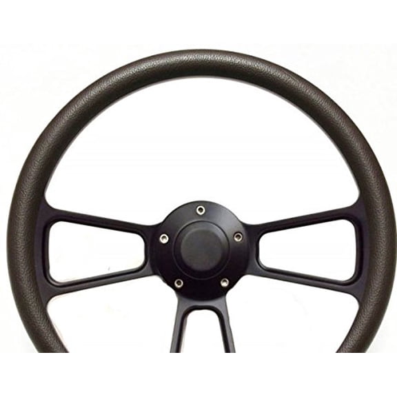 Hot Rod Street Rod Rat Rod Truck Brown and Black Billet Steering Wheel & Horn