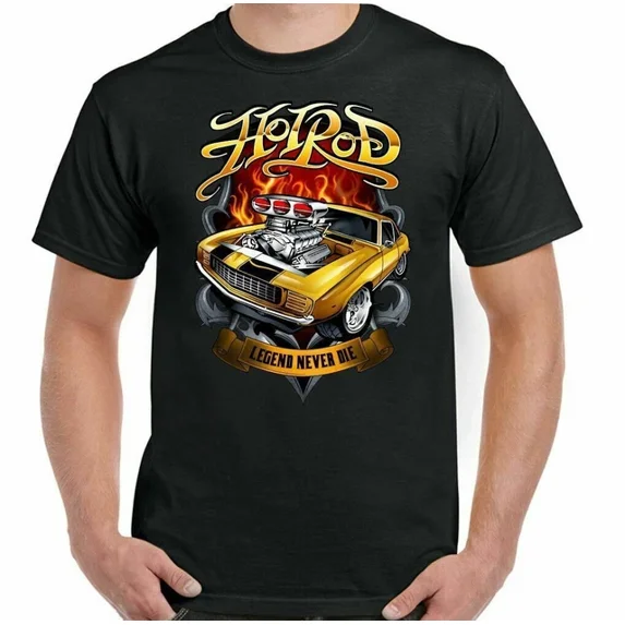 Hot Rod T-Shirt Legend Never Die Mens Womens Classic Car Enthusiast ...