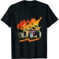thumbnail image 1 of Hot Rod USA Vintage Style Hotrod Car Nostalgia Design Womens T-Shirt Black, 1 of 5
