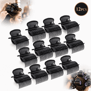 Hot Roller Clips Hair Curler Claw Clips Replacement Roller Clips for Women 12 Pieces, Black