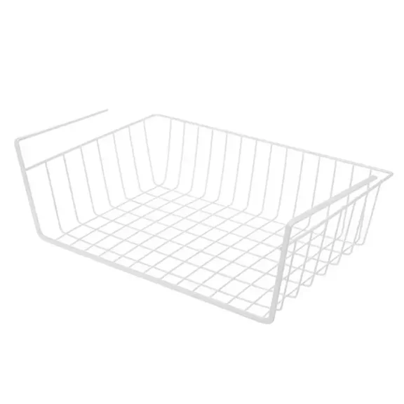 Hot S/L Cupboard Under Storage Iron Cabinet Closet Desk Hanging Mesh Basket Wire Bookcase Shelf Rack Organizer 1Pc