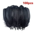thumbnail image 1 of Plertrvy Clearance Diy Big Floating Feathers Feather Floating Hair Craft Decoration Wedding Feather Diy Big Goose Feather 100Pc Black(Black@0028), 1 of 2