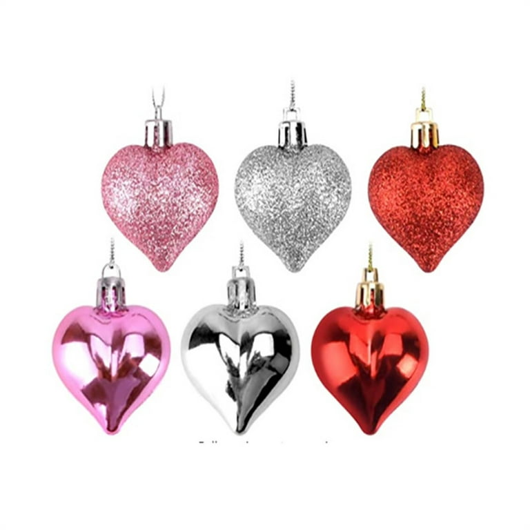 12pcs Valentines Ball Ornaments Valentines's Day Tree Ornaments Valentine's Day Ornaments Valentines Day Tree Decorations for Home Wedding
