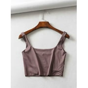 Hot Sale 2022 Summer Women Sexy Sleeveless Tops Fashion Short Square Collar Tank Tops 4 Colors