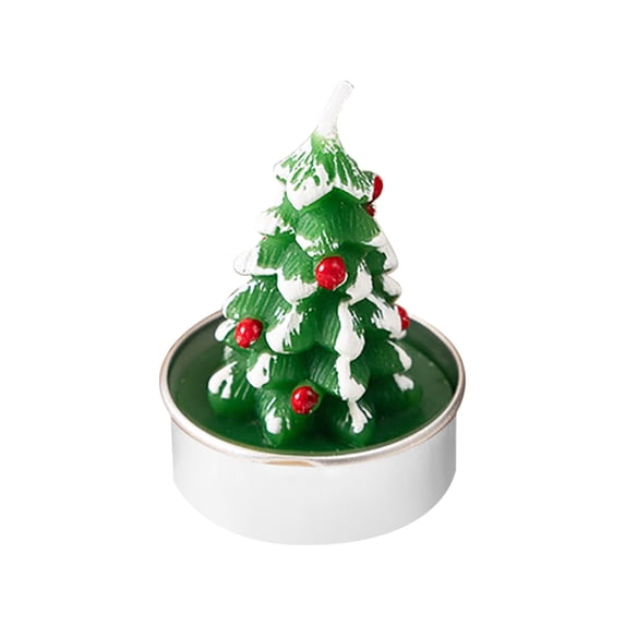 Hot Sale!4Pcs Christmas Candles,White Tea Lights Candles,Santa Claus Christmas Tree Snowman Elk Pinecone House Candles Gifts for Christmas Decor Home Decor Party Bedroom Room Table Decorations