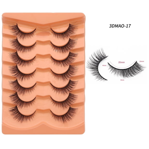 Hot Sale 7 Pairs Fox Eye Slanted Cat Eye False Eyelashes 3D Dense Fluffy Stylish Eye Lashes