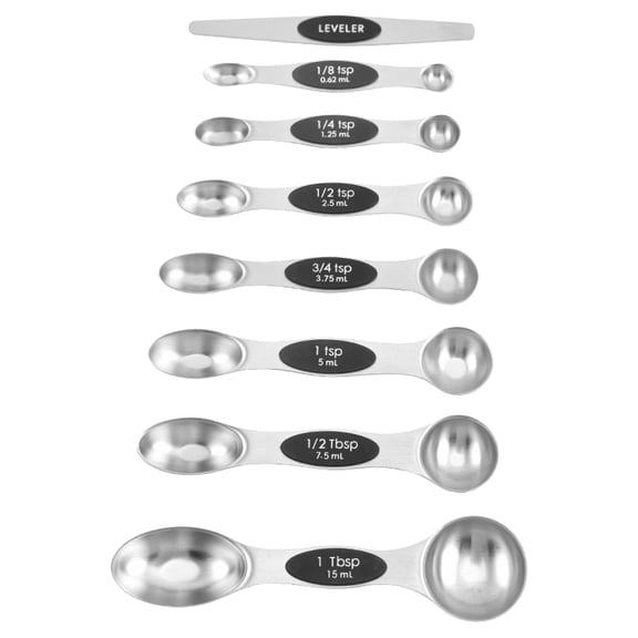 Hot Sale! 8Pcs Magnetic Measuring Spoons Set, Stackable Metal Tablespoon Measure Spoon for Baking, Kitchen Gadgets Apartment Essentials