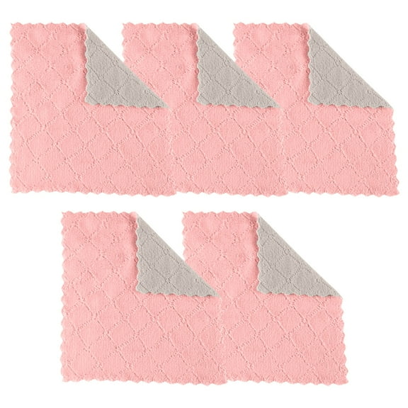 Hot Sale!Absorbent Corals 5PCS Dish Rag Wipe Wiping Towel Sink Cloth Home Kitchen Clean Cleaning Supplies,Durable & Ecofriendly Home Essentials