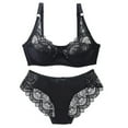 thumbnail image 1 of BKQCNKM Bra and Panty Sets for Women, Plus Size Bras for Women, Lace Underwear for Women, Lace Bras and Underwear Breathable Underwear Set, Plus Size Underwear for Women, Black 85B, 1 of 6