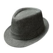 BKQCNKM Fedora Hat, Panama Hat Men, Gangster Cap, Unisex Sun Hat, Jazz Cap, Dark Gray One Size