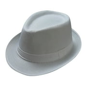 BKQCNKM Fedora Hat, Panama Hat Men, Gangster Cap, Unisex Sun Hat, Jazz Cap, White 2 One Size