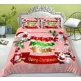 thumbnail image 1 of Hot Sale Bedding Set Pink Background Merry Christmas Happy New Year Comforter Cover Set,Full (80"x90"), 1 of 3