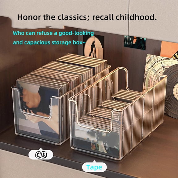 Hot Sale CD Disc Rack Desktop Disc Black Vinyl Record Magnetic Tape Display Storage Rack Collection Storage Album Storage Box