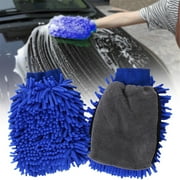 Hot Sale!Car Cleaning Hand 2pcs Car Wash Kit Microfiber Clean Tire Wheel Brush Sponge Car Interior Cleaning Brush Car Care Detailing Set Guy Gifts,Durable & Ecofriendly Home Essentials